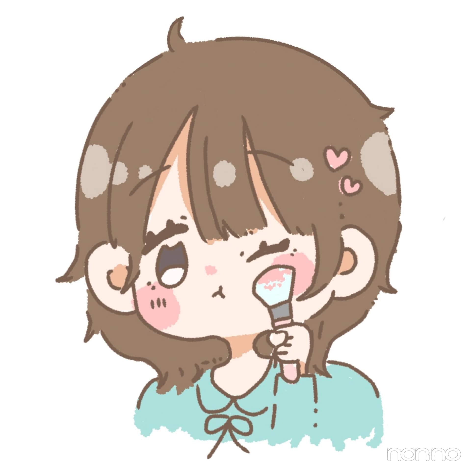 菊地姫奈のひなでぃぐ。第4回メイクのイラスト