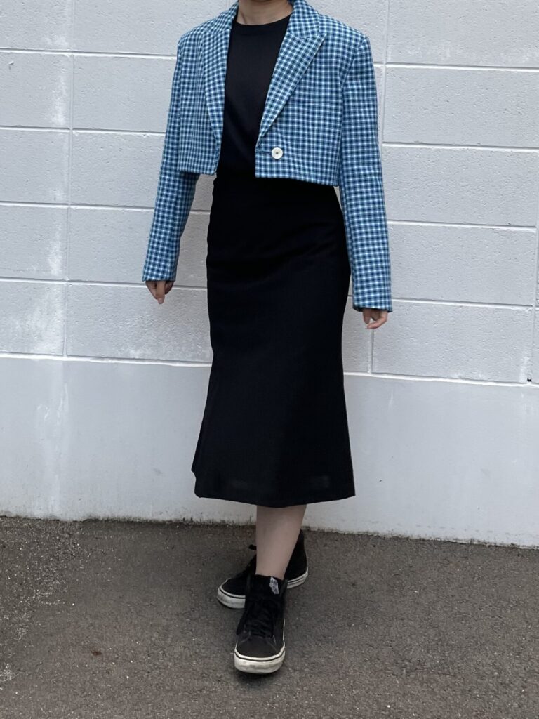 ジャケット　春コーデ　ブルー　ブラック　ZARA