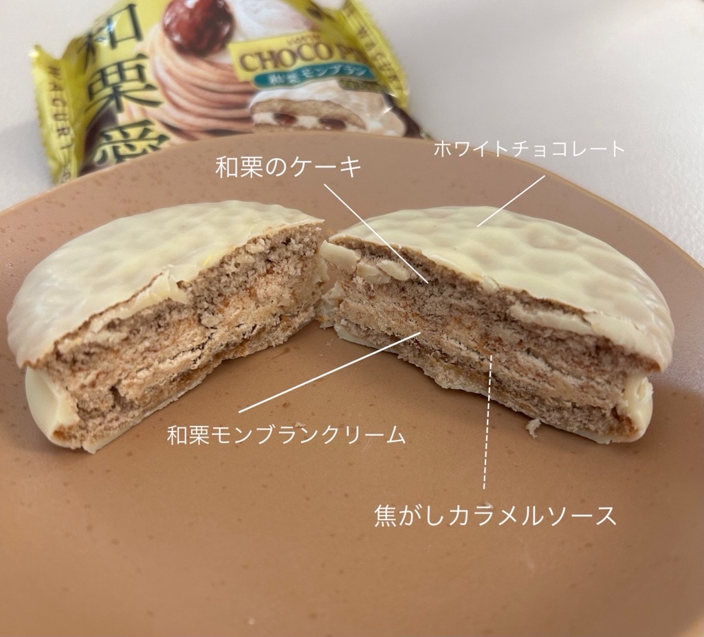 チョコパイ 和栗モンブラン　断面