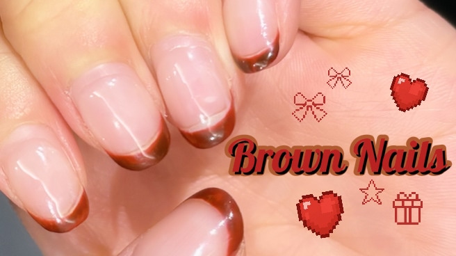 ブラウンフレンチネイル