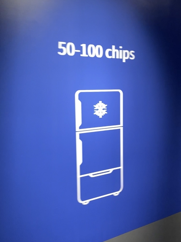 50から100チップが使用されている冷蔵庫のイラスト