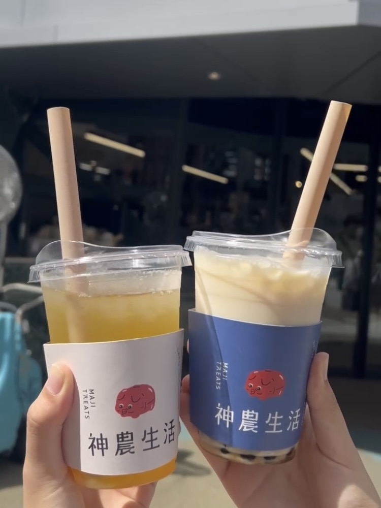 四季春フルーツティ とタピオカ四季春ミルク