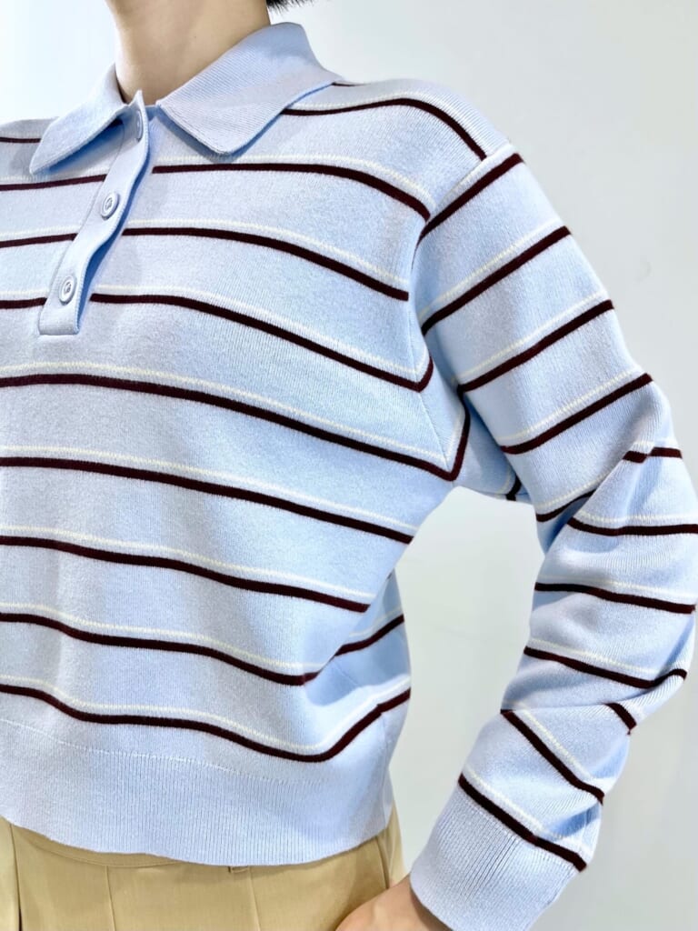 ユニクロのスムースコットンポロセーターの素材感