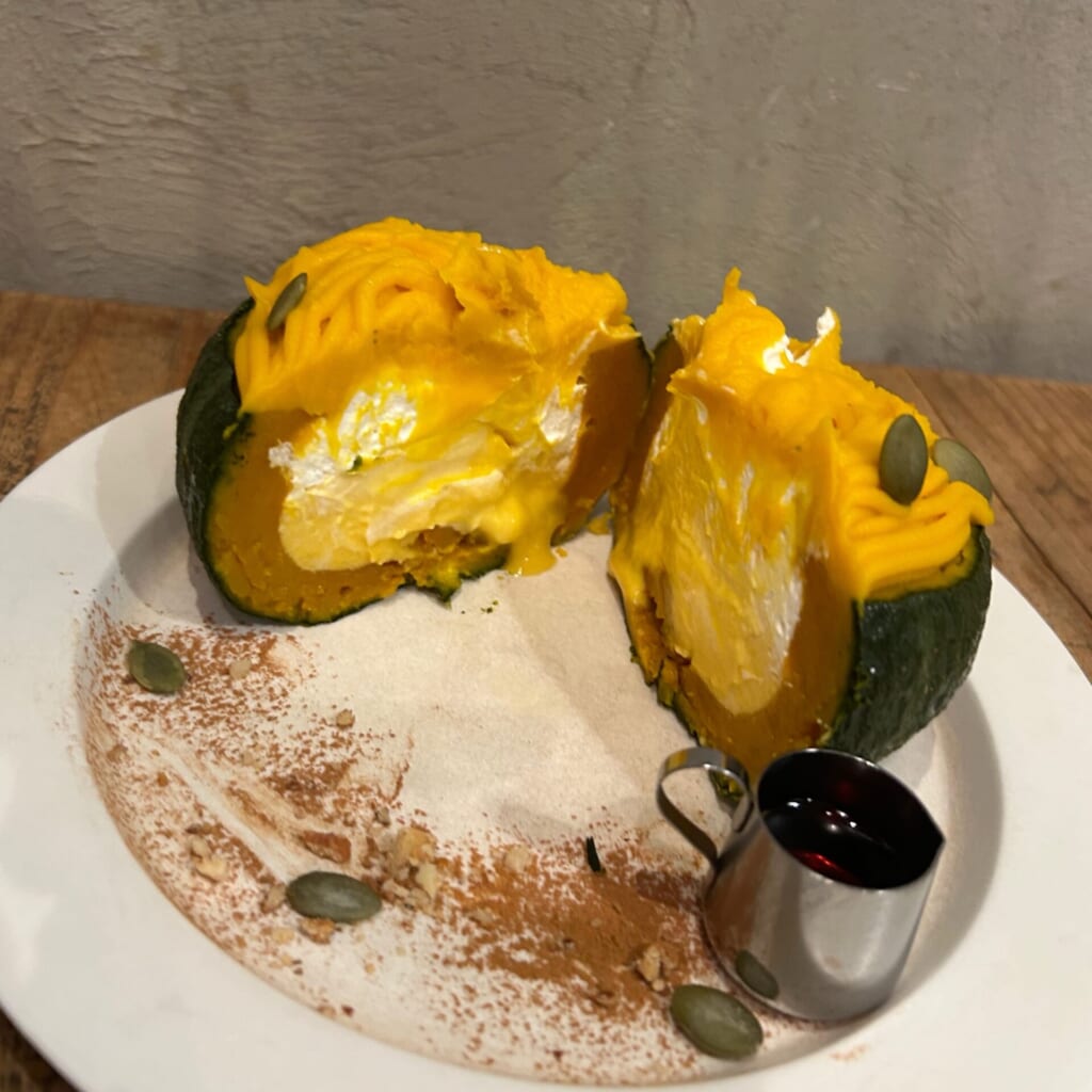 まるごとかぼちゃプリン 断面