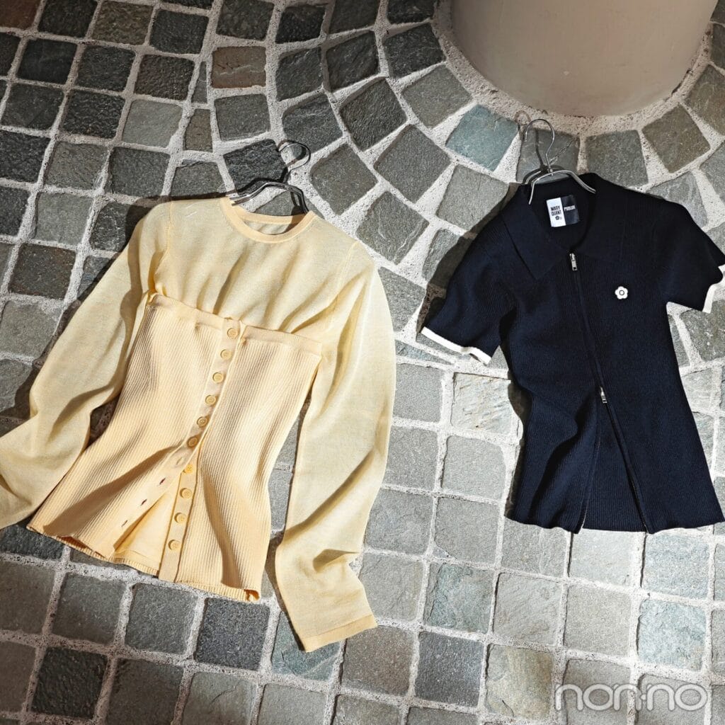 前あきニットのバリエーション