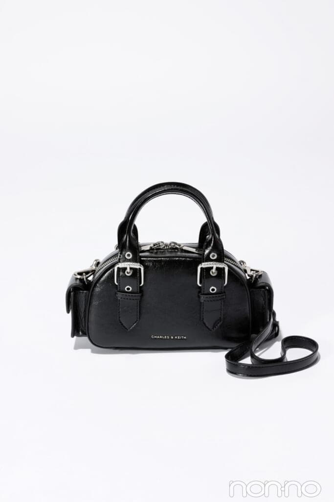 ブレイス バックルストラップ サイドポケットボウリングバッグ　ノワール