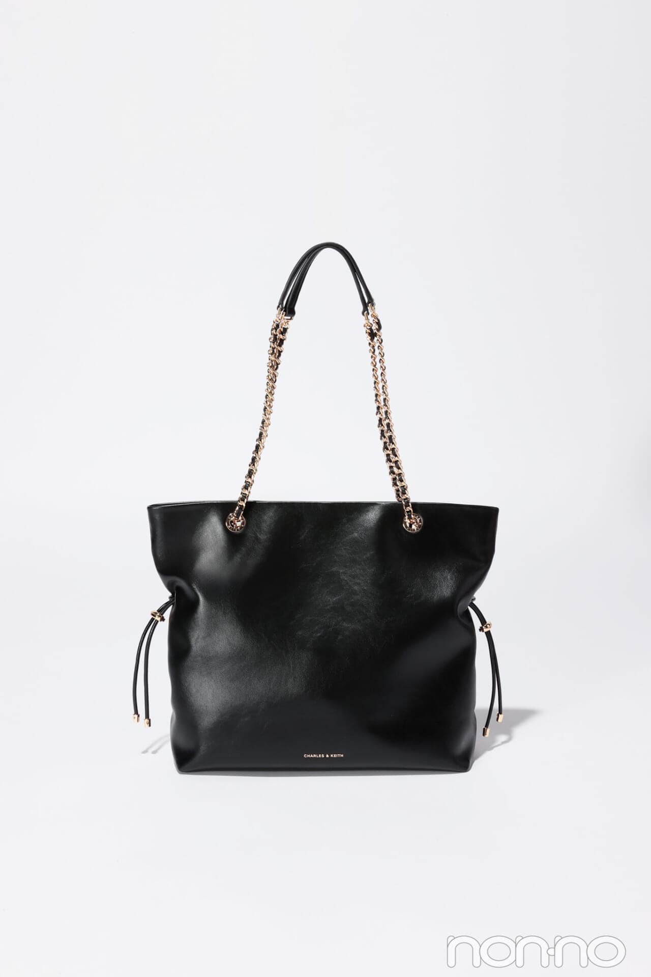 アリア スエードブレイドストラップダブルハンドルトートバッグ　ブラック