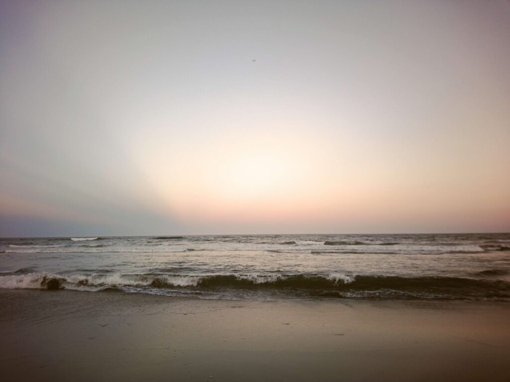 浜辺の写真　セピア