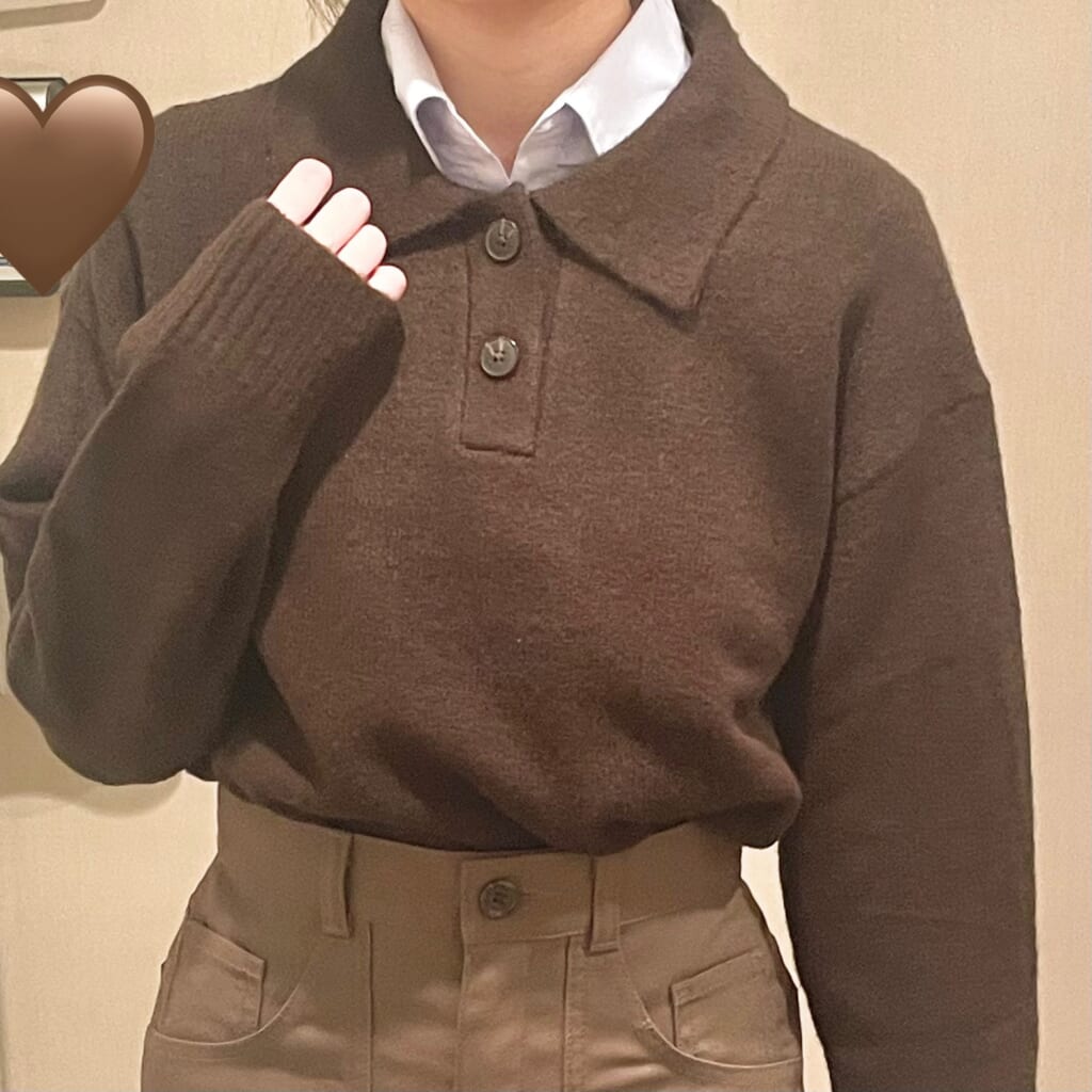 ニットレイヤードスタイル