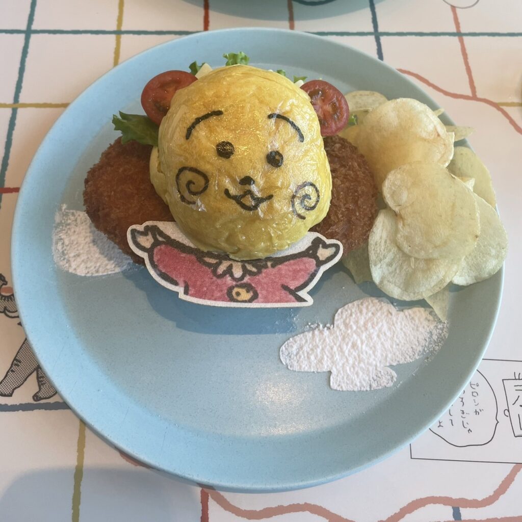 さくらももこ展カフェ 空飛ぶコジコジバーガー
