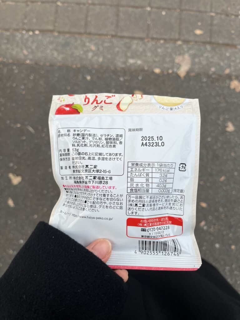 まるでりんごグミ　カロリー