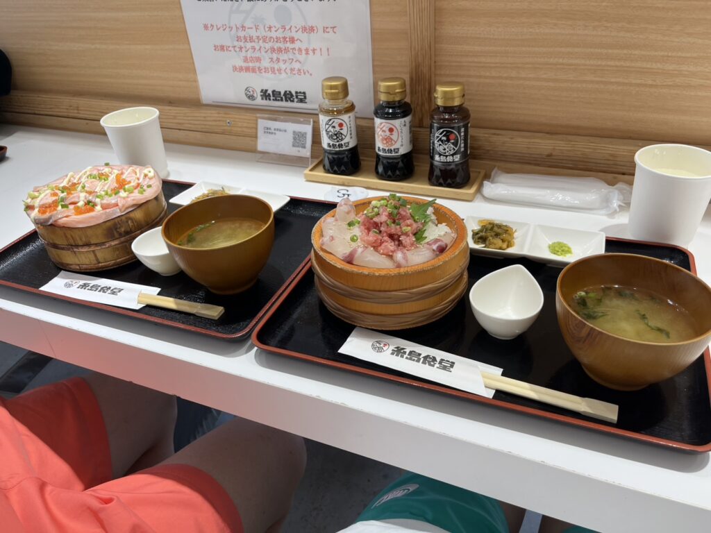 糸島食堂　まぐろ丼　サーモン丼
