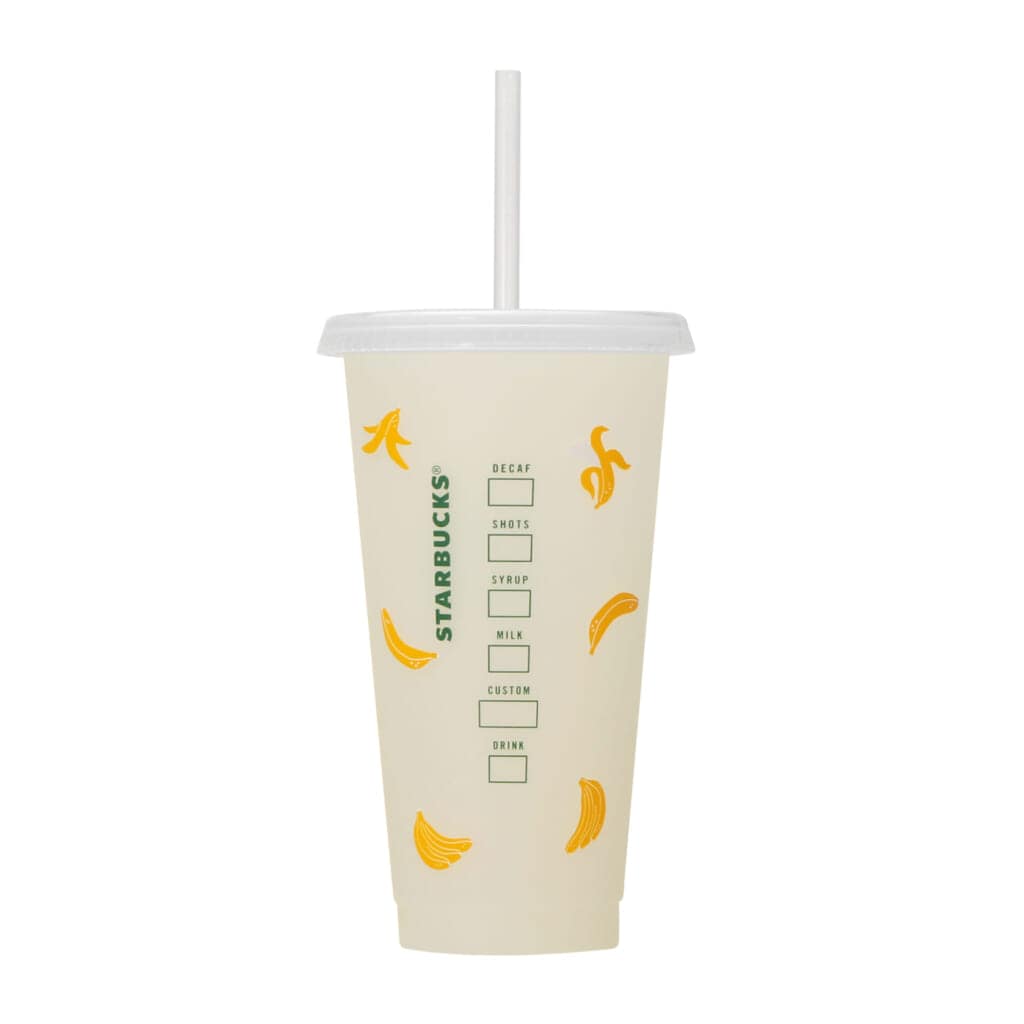 カラーチェンジングリユーザブルコールドカップバナナ背面