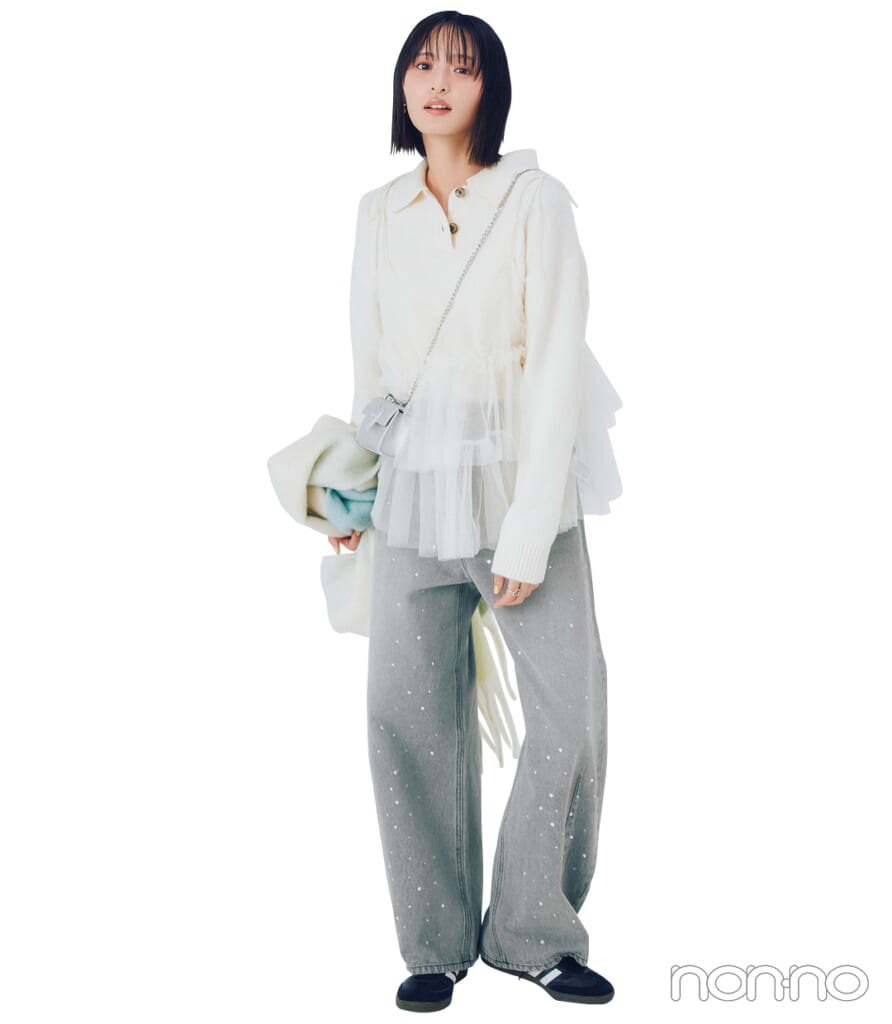 遠藤さくらがGUのニットを着回し1-5