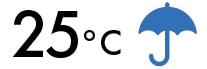 25℃雨