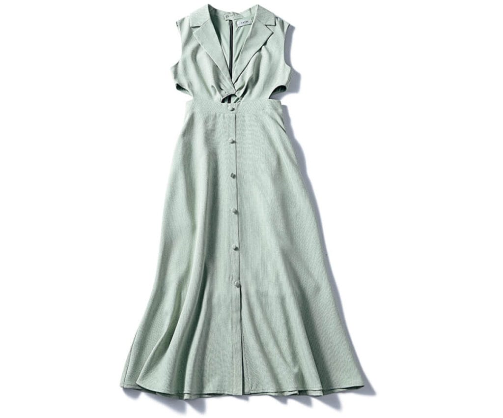 【EATME】ミントグリーンの衿つきシャツワンピース
