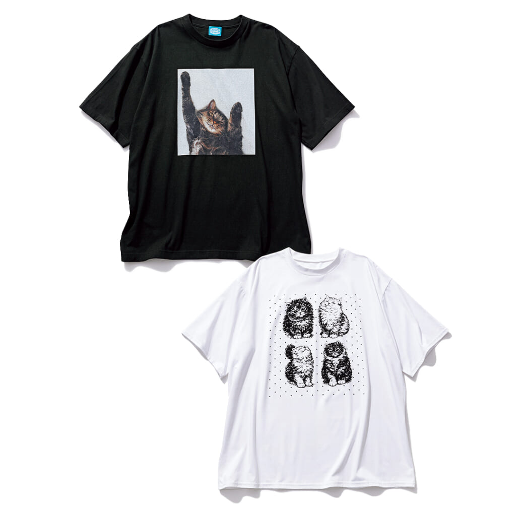 リアル猫Tシャツとイラスト猫Tシャツ