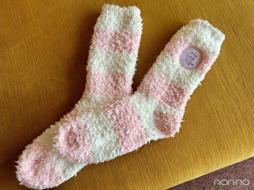 菊地姫奈のあったかアイテムのモコモコ靴下