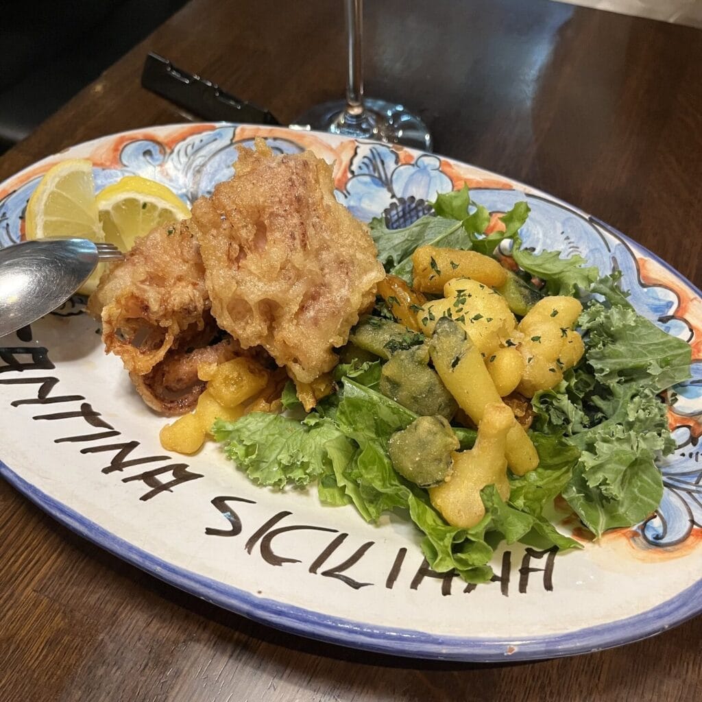 カンティーナ シチリアーナ トゥット イル マーレ 銀座4丁目 温前菜 イカと野菜のフリット