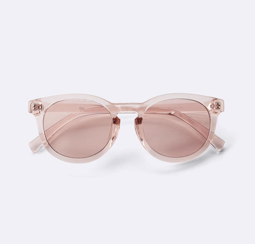 GUのUVカットウェリントンサングラスのピンク
