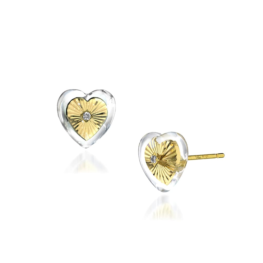 スタージュエリーのCLEAR ETCHED HEART
K10YG ピアス￥79200