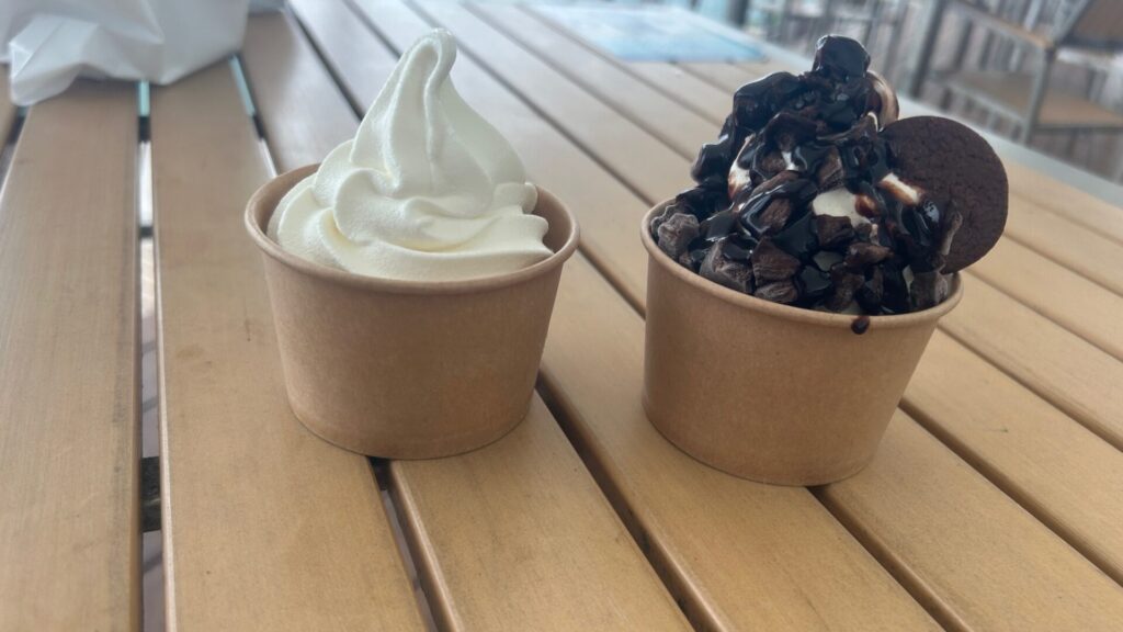 昼食後の後に食べたアイスと唐揚げ