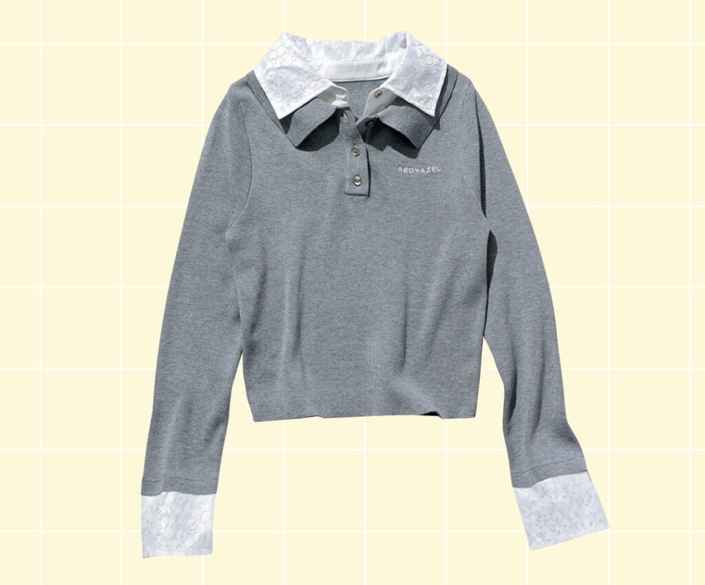 REDYAZEL重ね着風ダブルカラートップス