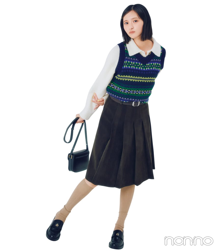 遠藤さくらがGUのニットを着回し1-3