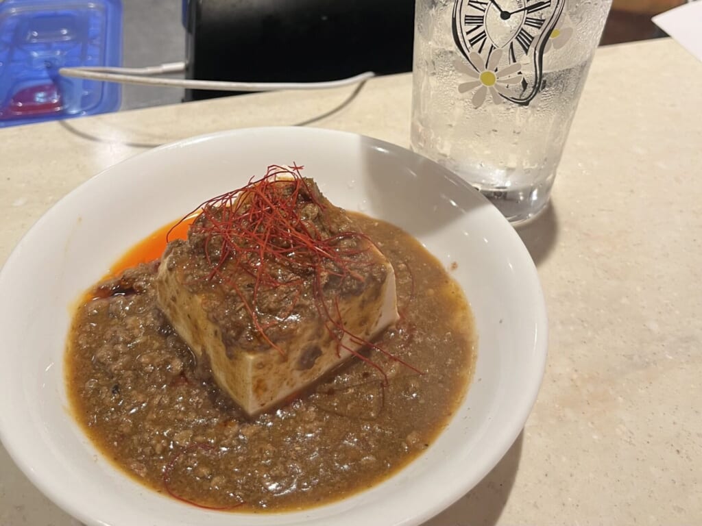 ラム麻婆豆腐と黒糖焼酎
