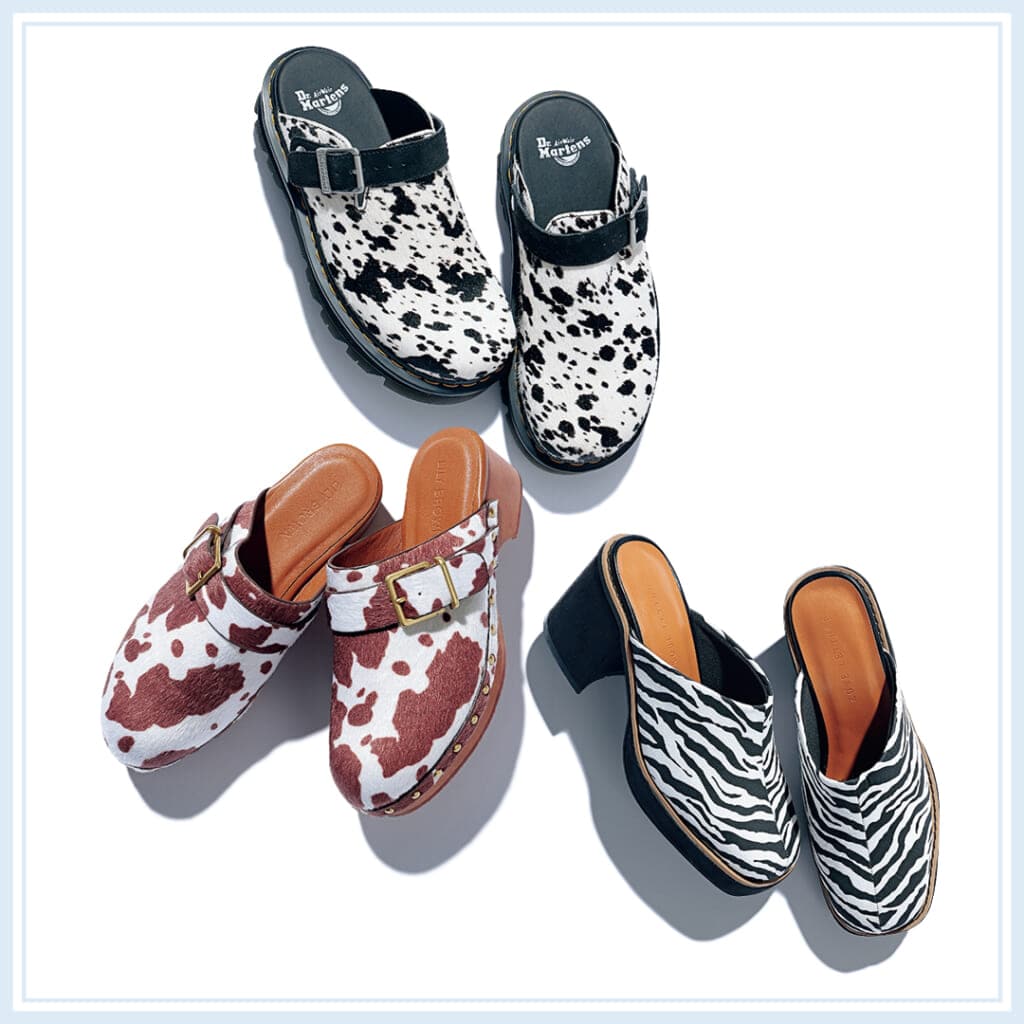 春靴のアニマル柄サボ3足