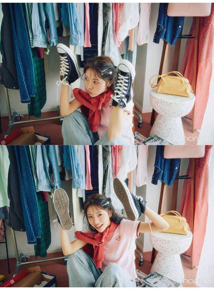 菊地姫奈のひなでぃぐ。第10回の靴を持つショット