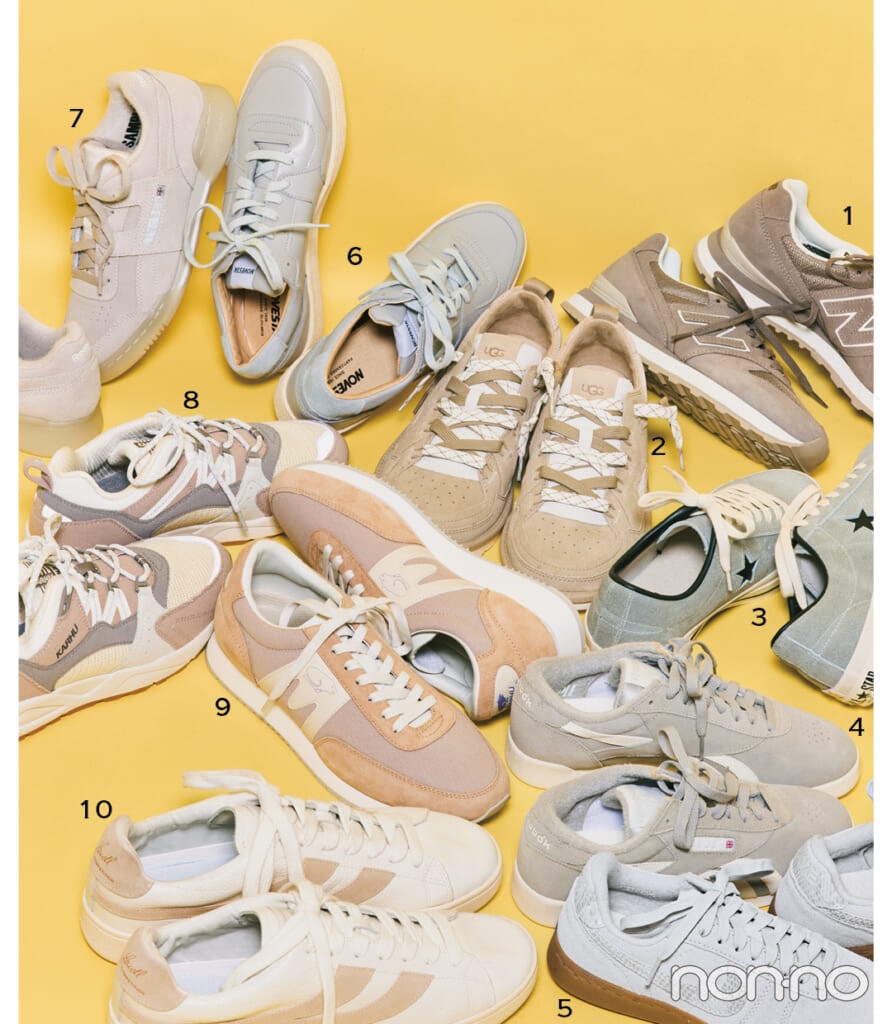 “普通の白黒”以外のまろみカラースニーカー