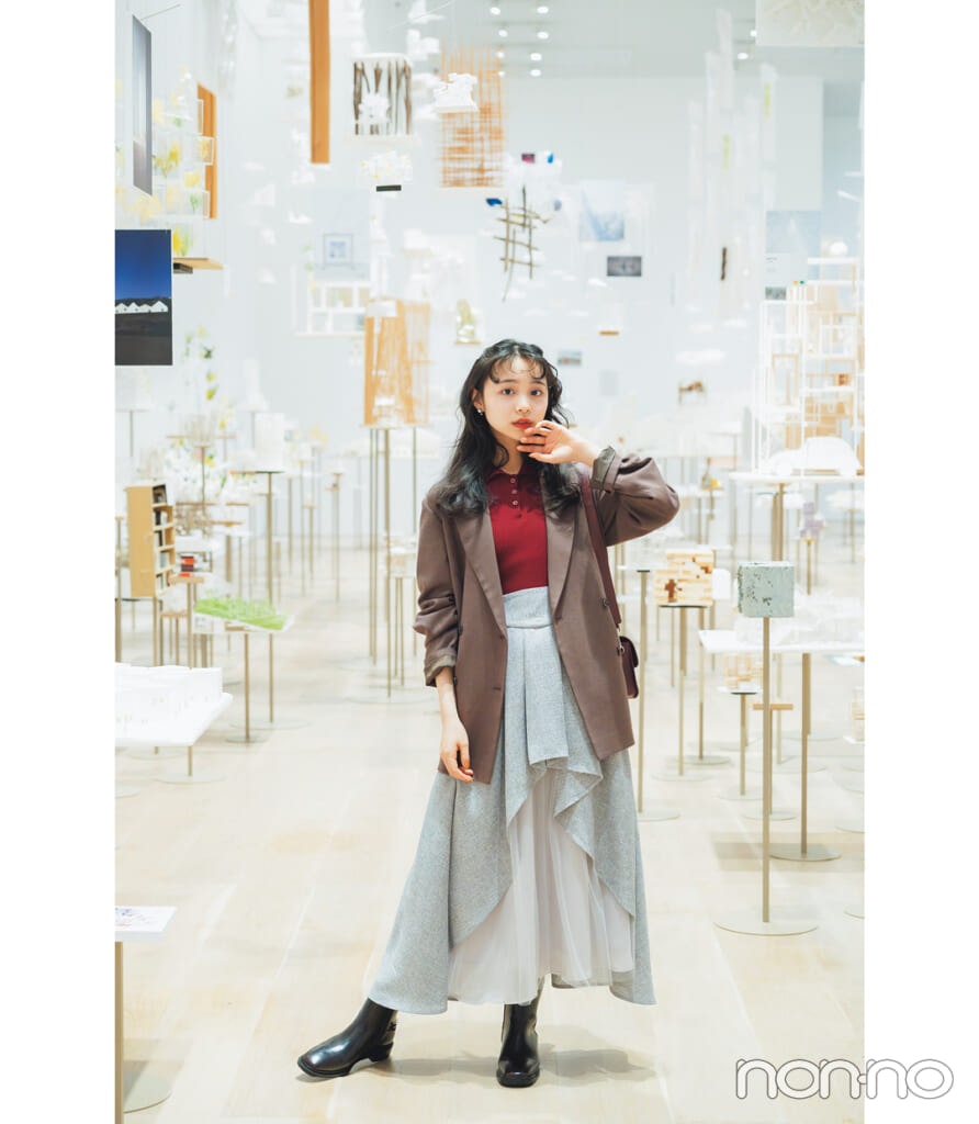 林芽亜里の「藤本壮介の建築：原初・未来・森」に行く時の美術館コーデ1