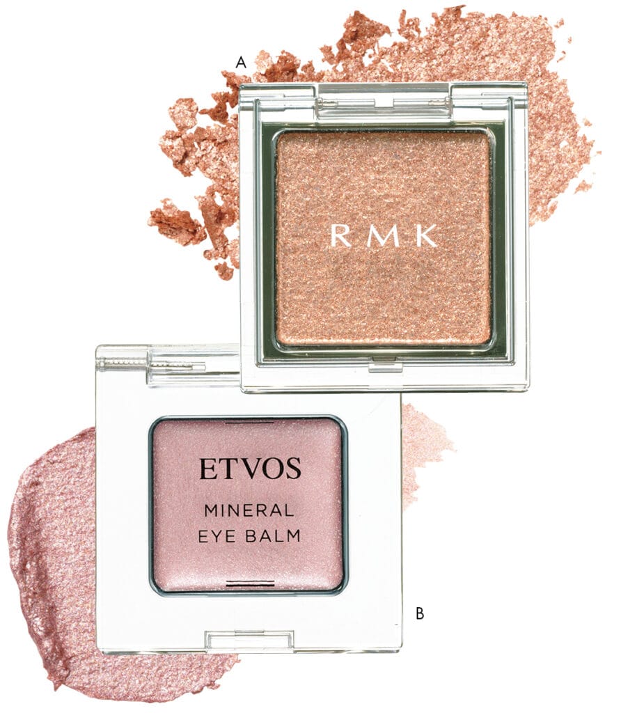 インフィニシェイド シングル アイシャドウ EX-03とミネラルアイバーム ピオニーワイン