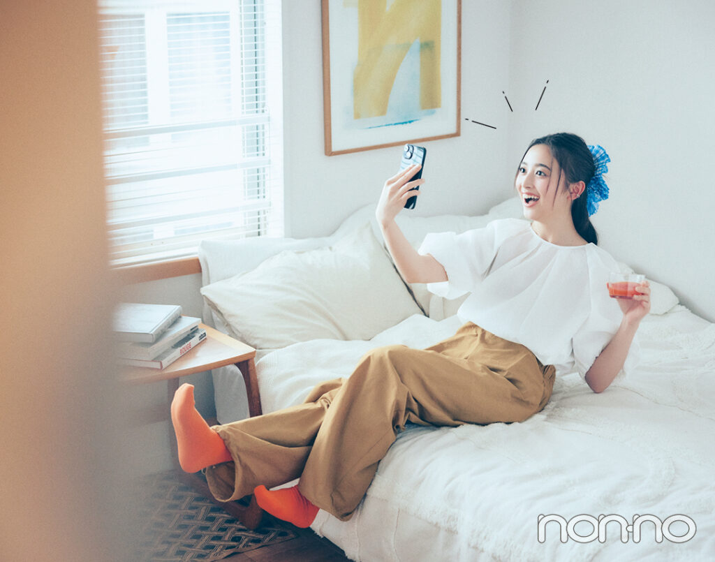 「撥水パンツ」を使った雨の日コーデ