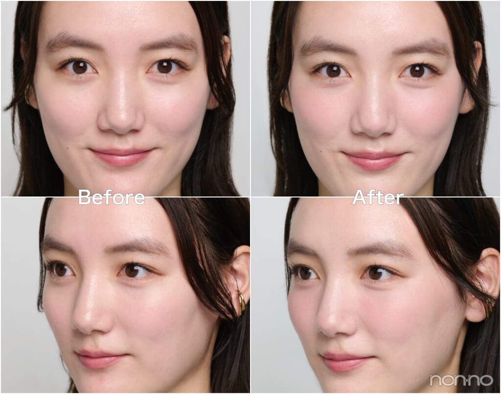 b idol「ふわほっぺチーク 03」のBefore＆After