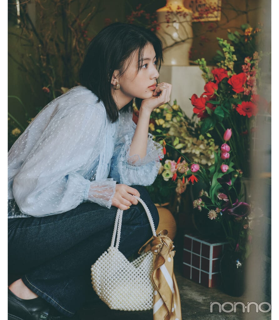 出口夏希デニム×花びらトップスモデルカット3-1