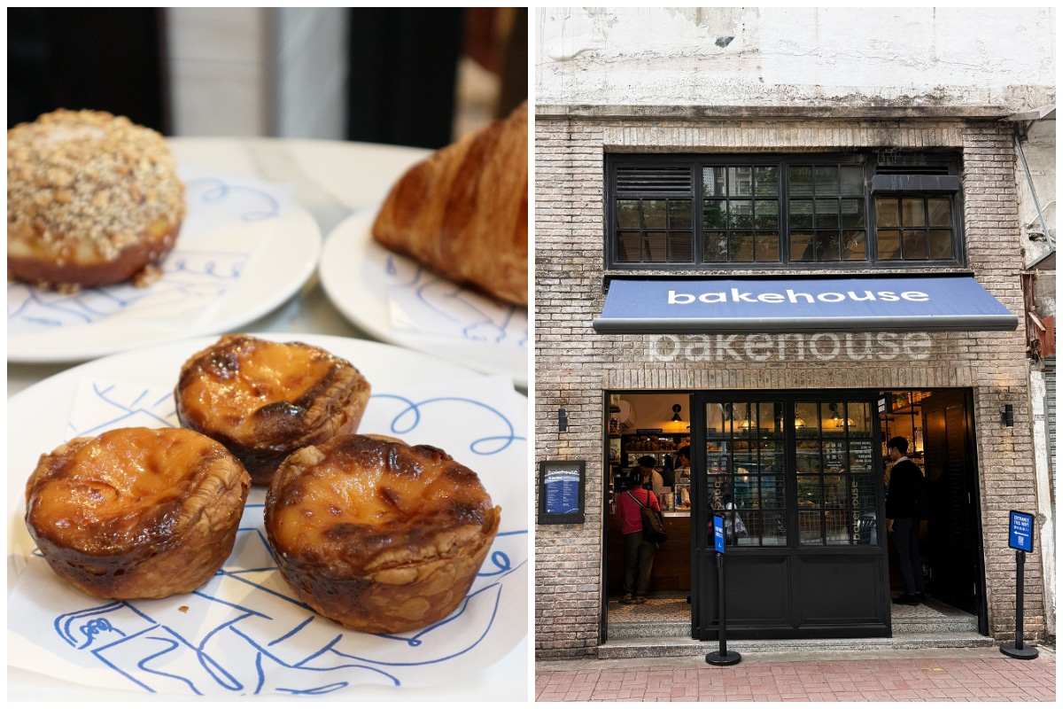香港『bakehouse』のエッグタルトと店の外観