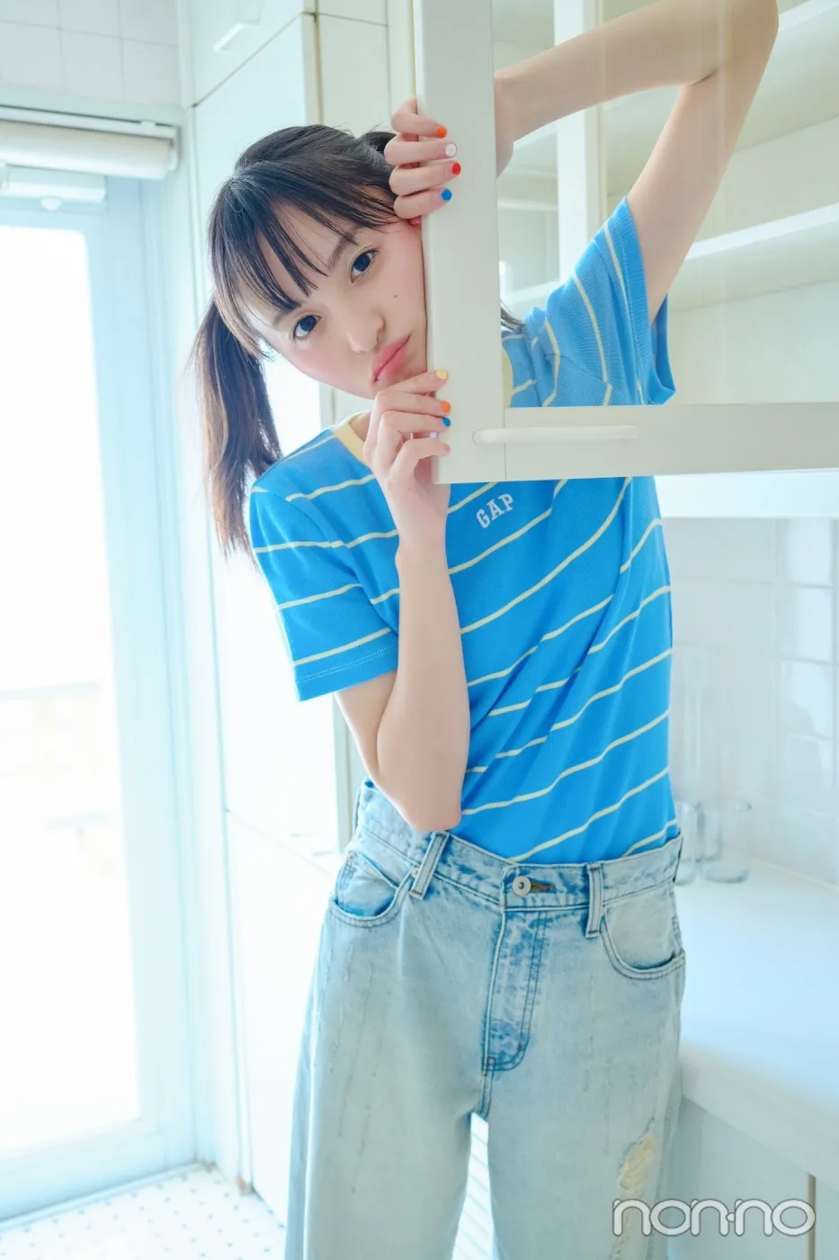 遠藤さくらが着こなす大学生の一週間コーデ 月曜日のTシャツコーデ