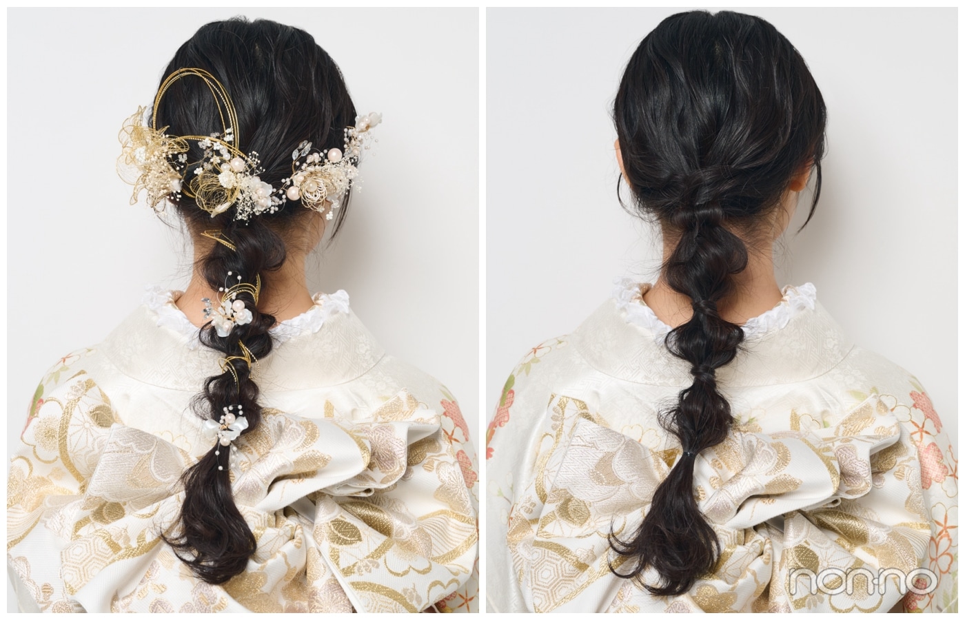 玉ねぎポニーの後ろ姿　成人式ロングヘアアレンジ