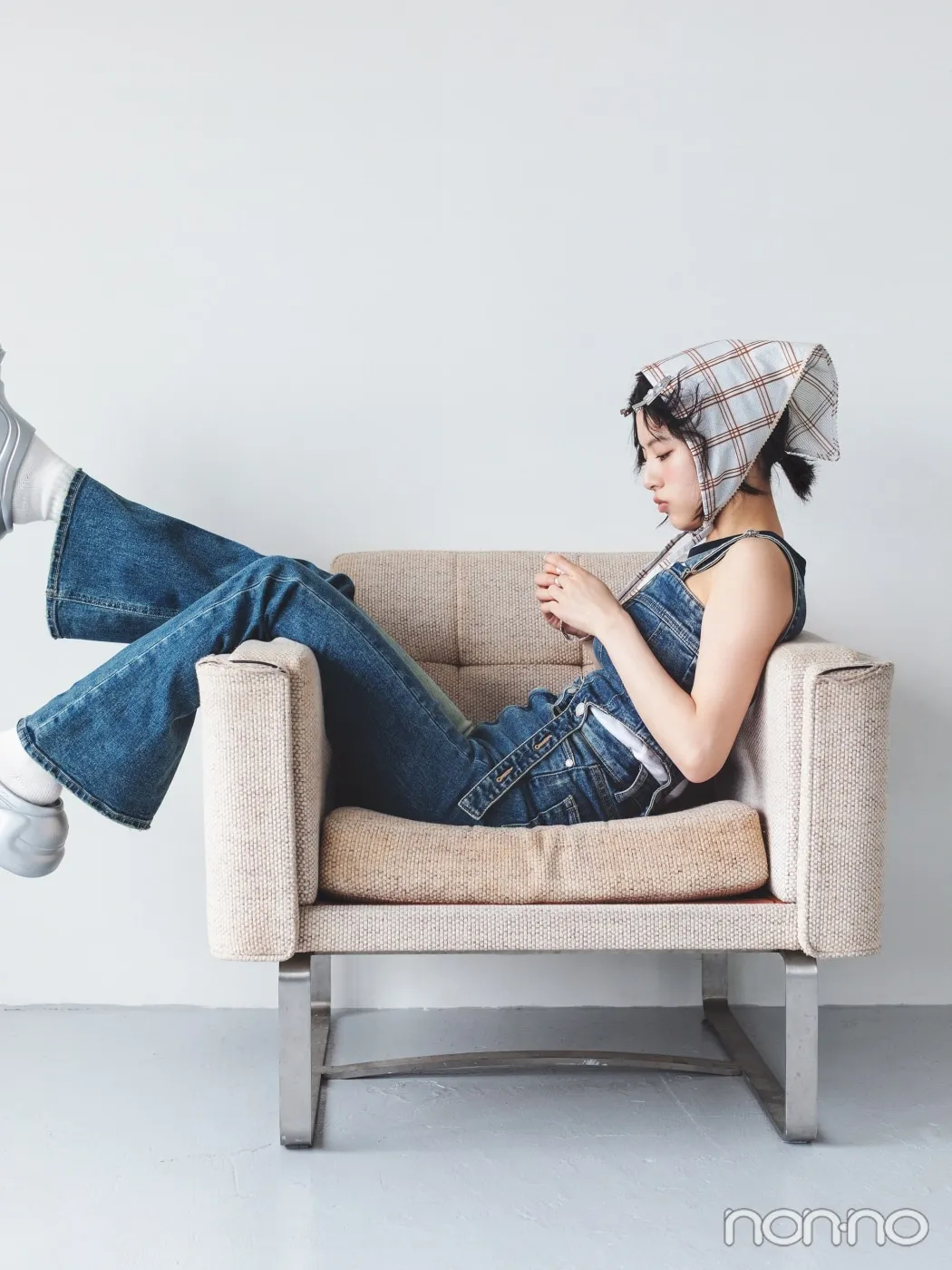 出口夏希の大学生の一週間コーデ、日曜日のオールインワンスタイル