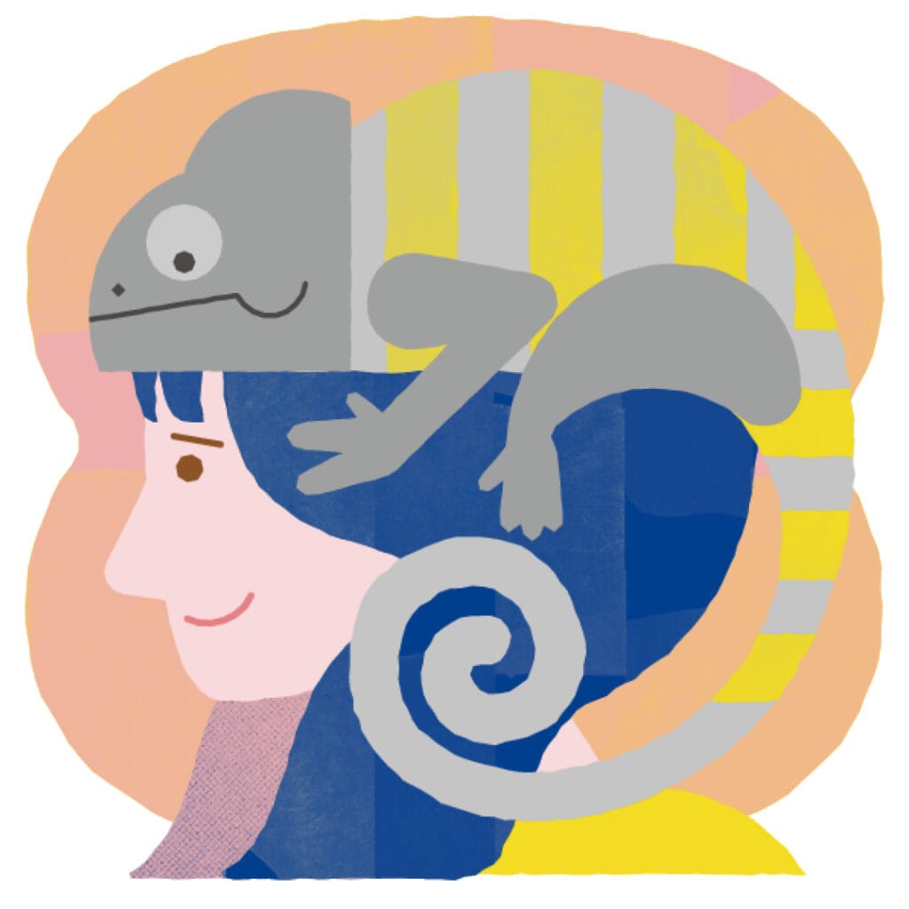 銀のカメレオン座イラスト