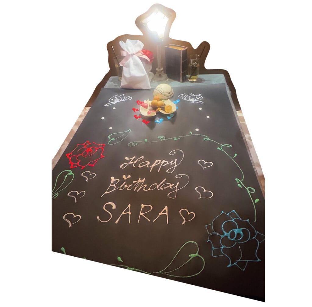 テーブルアートでサプライズ（naruさん・大学1年）