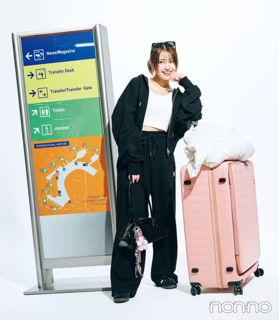 香音の韓国旅行の空港コーデ