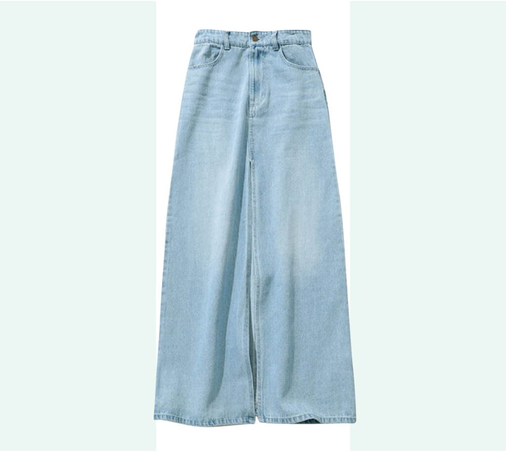 カジュアル派の新学期ワードローブアイテム：BONJOUR SAGANのデニムスカート