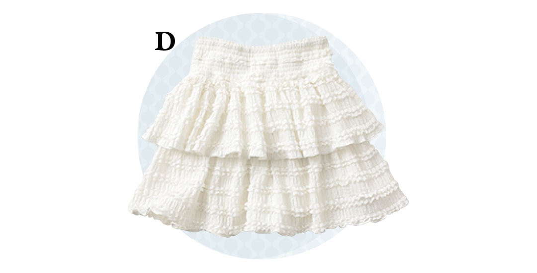 夏→秋着回しアイテム「レースティアードミニ」