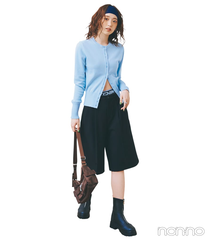 村上なずなのGUのジャケット＆パンツのセットアップ着回し3-3