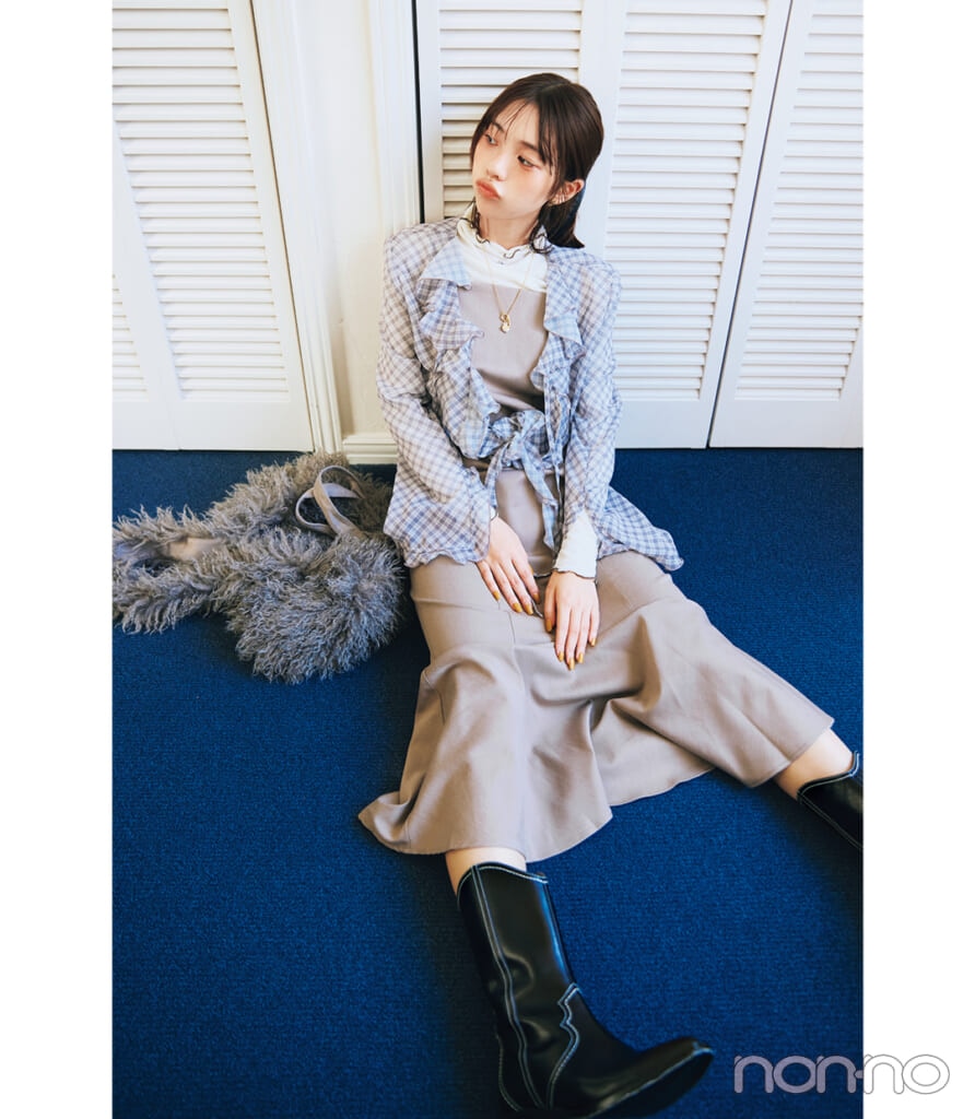 菊地姫奈のGCENEAのキャミワンピセットアップ着回し4-1