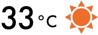 33℃晴れ