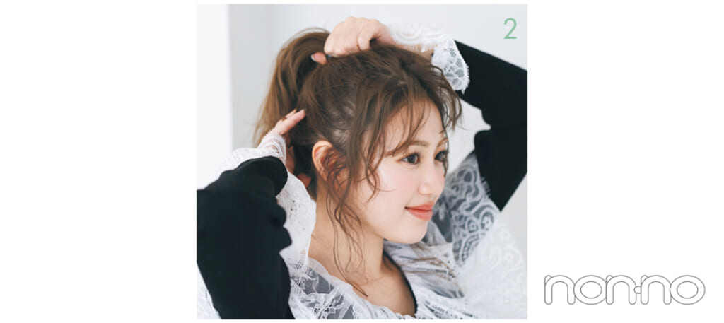 香音の衿の形×ヘアアレ相性マッチングプロセスカット7-2